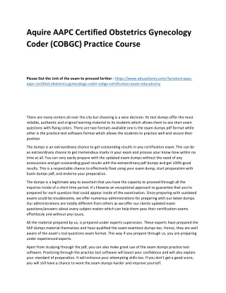aquire aapc certified obstetrics gynecology coder