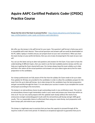 aquire aapc certified pediatric coder cpedc