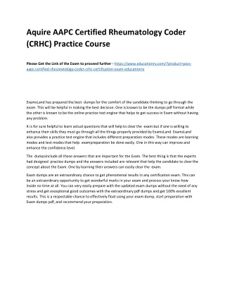 aquire aapc certified rheumatology coder crhc