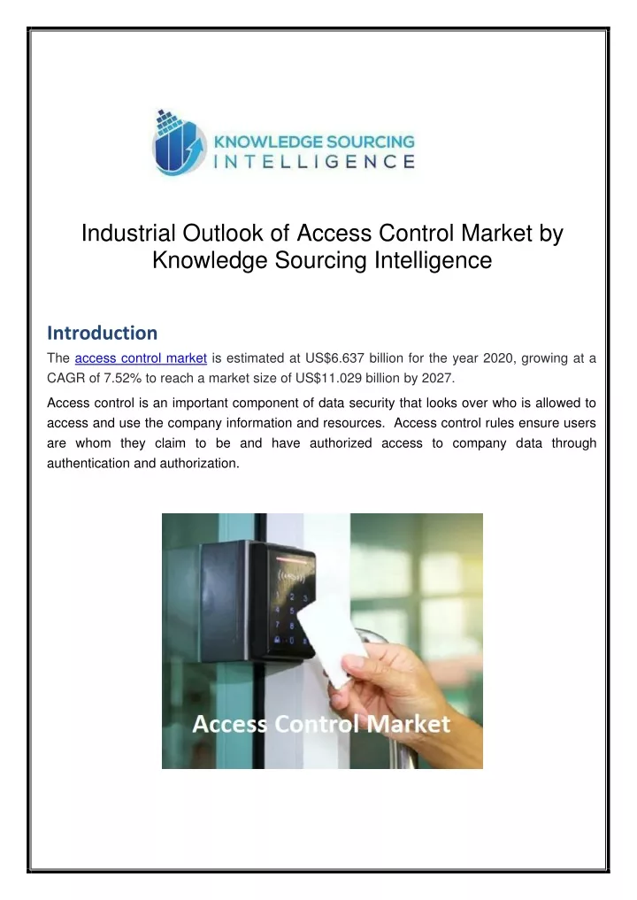 industrial outlook of access control market