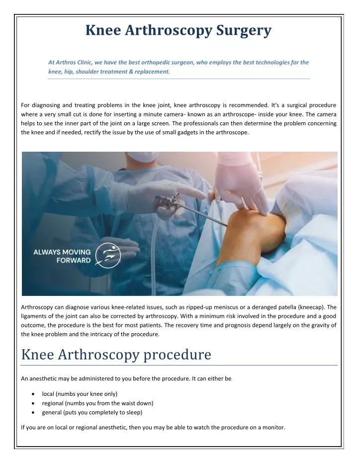 knee arthroscopy surgery