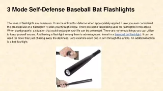 3 mode self defense baseball bat flashlights