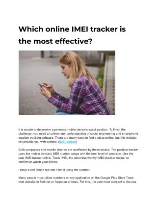 Which online IMEI tracker is the most effective?