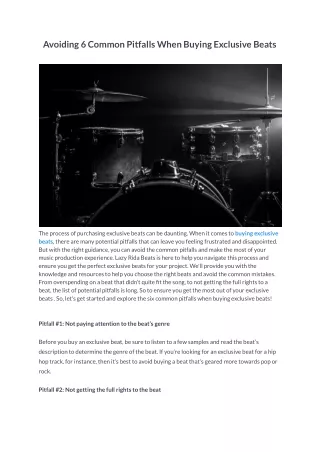 Avoiding 6 Common Pitfalls When Buying Exclusive Beats