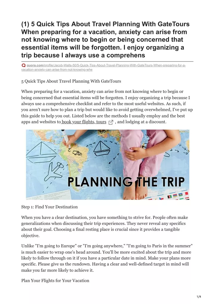 1 5 quick tips about travel planning with