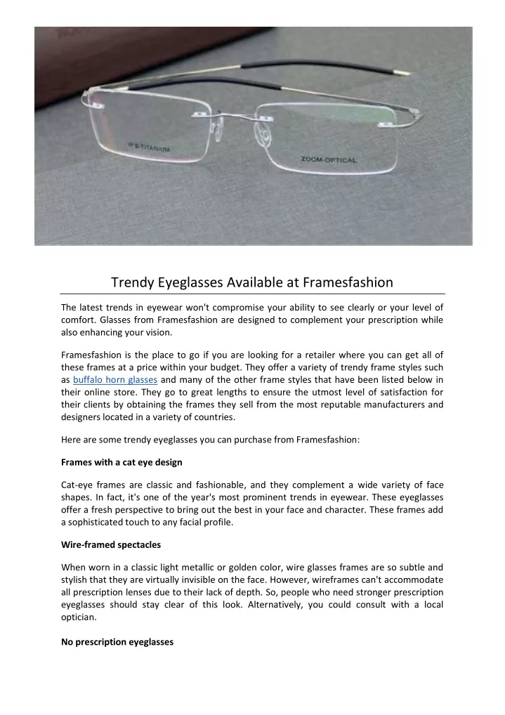 trendy eyeglasses available at framesfashion