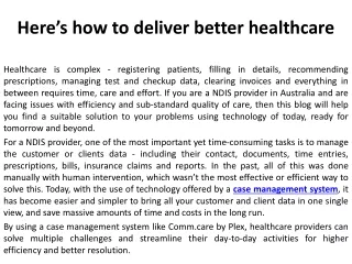 Here’s how to deliver better healthcare