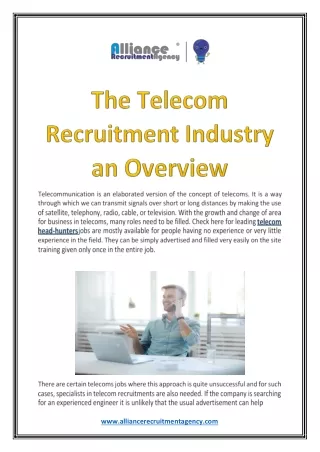 The Telecom Recruitment Industry an Overview