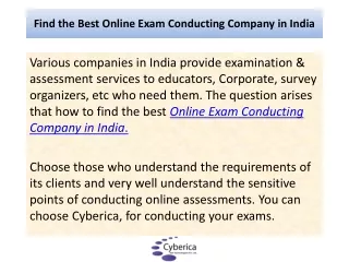 Online Exam Conducting Company In India