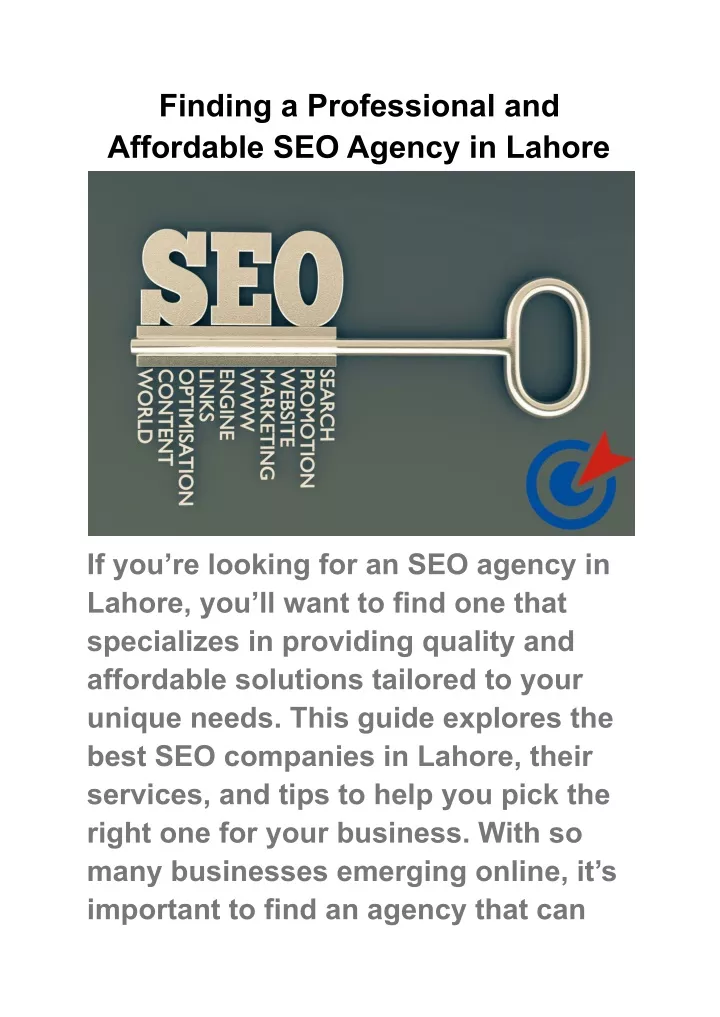 finding a professional and affordable seo agency