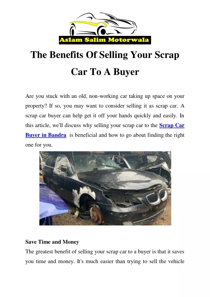 the benefits of selling your scrap