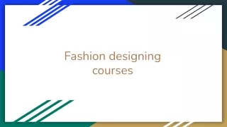 Fashion designing courses