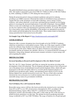the global distributed energy generation market