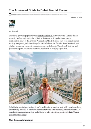 the advanced guide to dubai tourist places