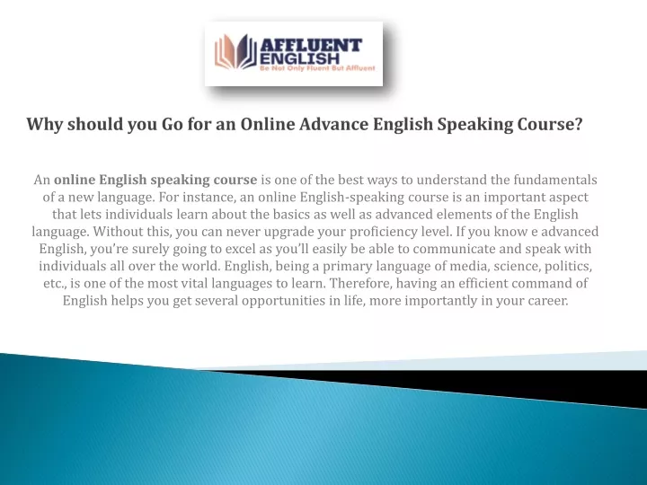 an online english speaking course