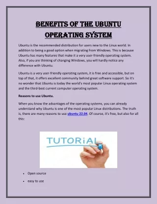 Benefits of the Ubuntu operating system