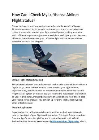 how can i check my lufthansa airlines