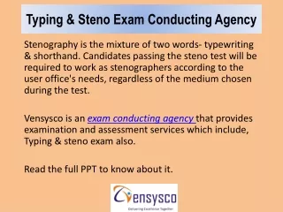 Typing & Steno Exam Conducting Agency