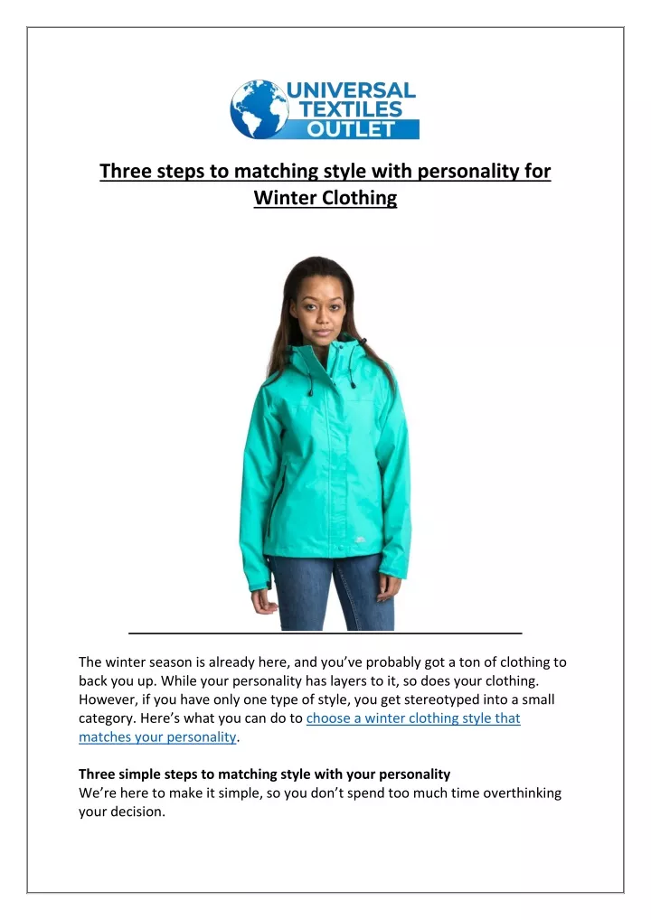 three steps to matching style with personality