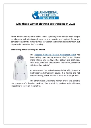 Why these winter clothing are trending in 2023