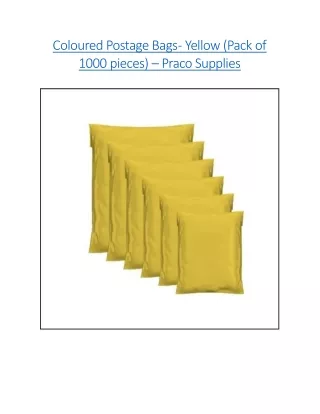 Yellow Coloured Postage Bags