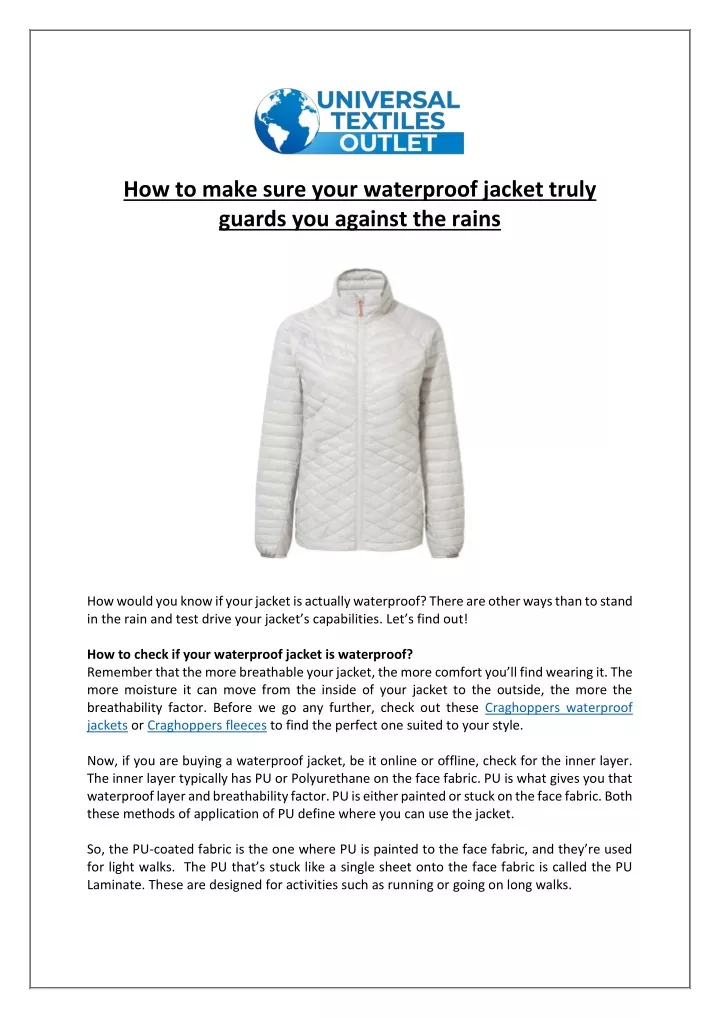 how to make sure your waterproof jacket truly
