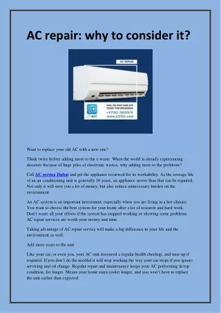 ac repair why to consider it