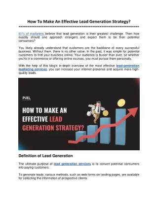 how to make an effective lead generation strategy