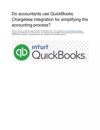 do accountants use quickbooks chargebee integration for simplifying the accounting process