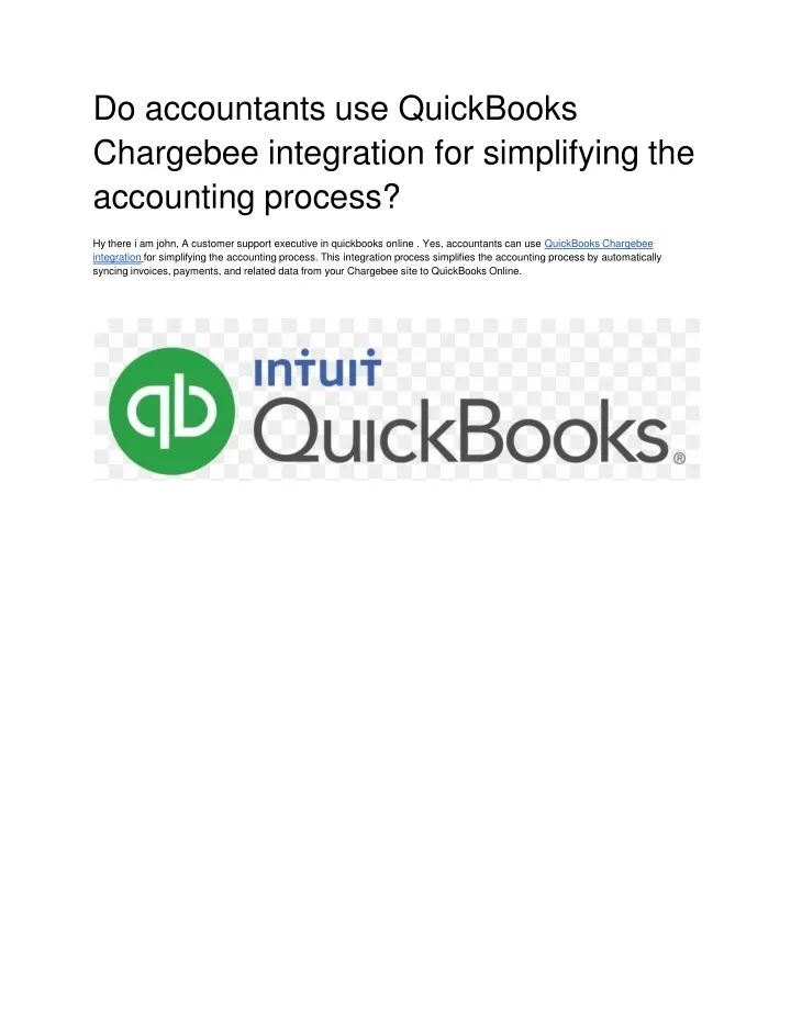 do accountants use quickbooks chargebee integration for simplifying the accounting process