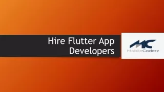 Hire Flutter App Developers - Mobile Coderz