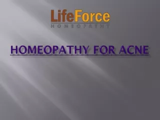 homeopathy for acne
