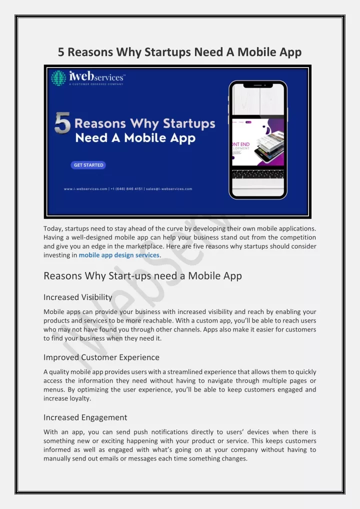 5 reasons why startups need a mobile app