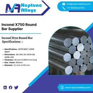 Inconel X750 | Alloy A286 | Hastelloy X | Invar 36 Round Bar Supplier - Neptune