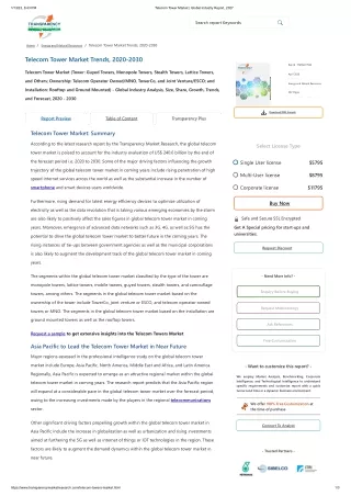 Telecom Tower Market _ Global Industry Report, 2027