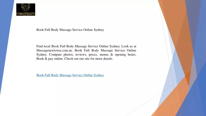book full body massage service online sydney find