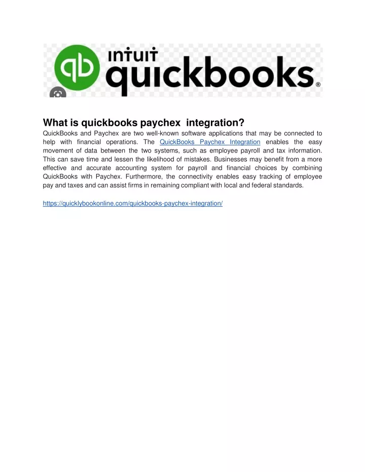 what is quickbooks paychex integration quickbooks