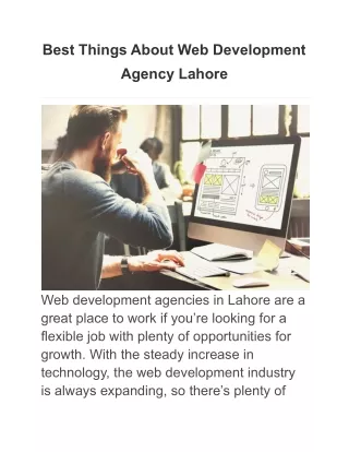 best things about web development agency lahore