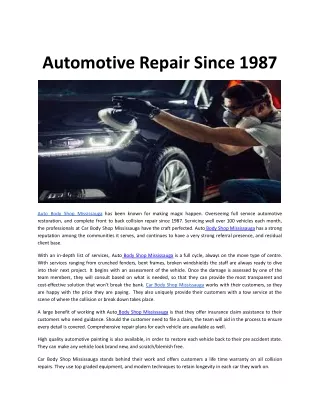 Automotive Repair Since 1987