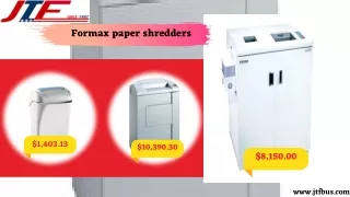 Advanced high volume Formax paper shredders at JTF Bus