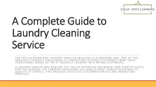 A Complete Guide to Laundry Cleaning Service