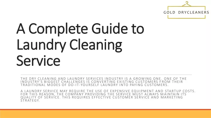 a complete guide to laundry cleaning service