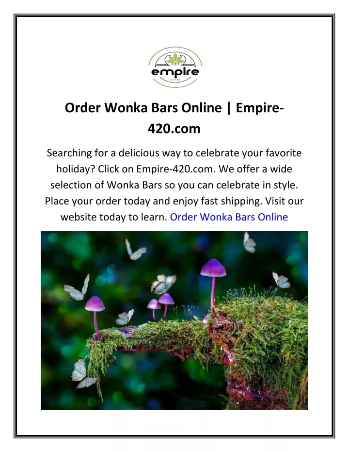 order wonka bars online empire 420 com