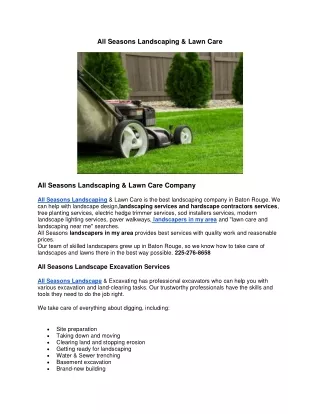 All Seasons Landscaping