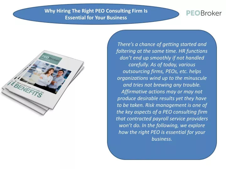 why hiring the right peo consulting firm