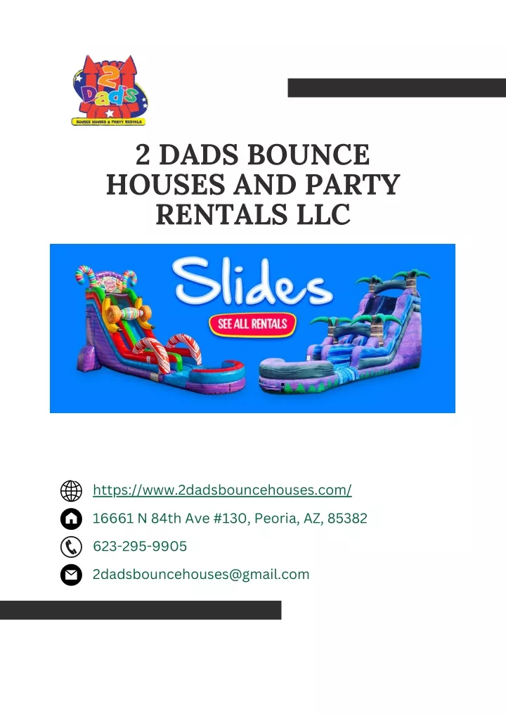 2 dads bounce houses and party rentals llc