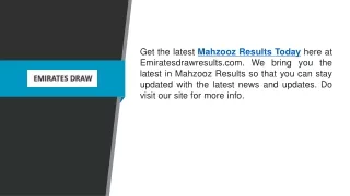 get the latest mahzooz results today here