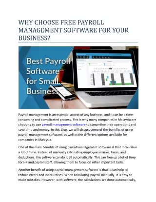why choose free payroll management software