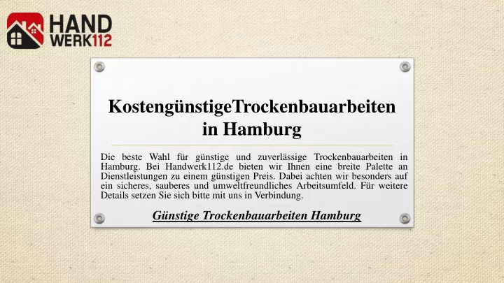 kosteng nstigetrockenbauarbeiten in hamburg