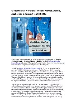 global clinical workflow solutions market